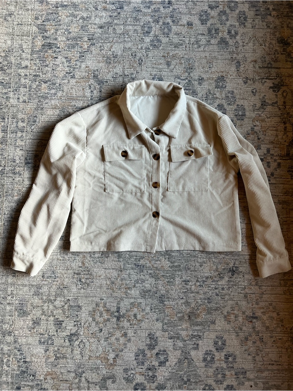 Women’s Cropped Corduroy Jacket - Cream